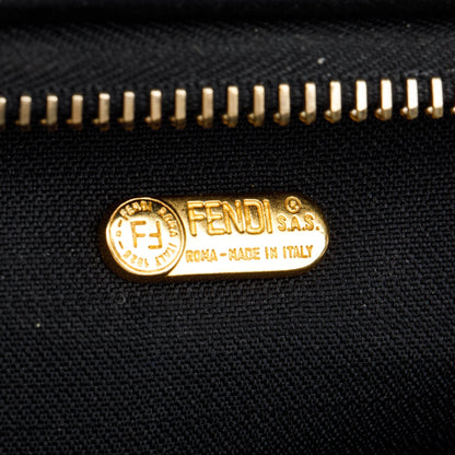 Fendi Brown Pequin Pattern Mini Boston Bag