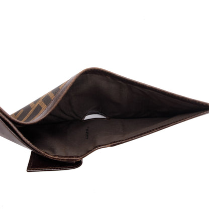Fendi Brown Vintage Zucca Canvas FF Bifold Wallet