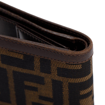 Fendi Brown Vintage Zucca Canvas FF Bifold Wallet