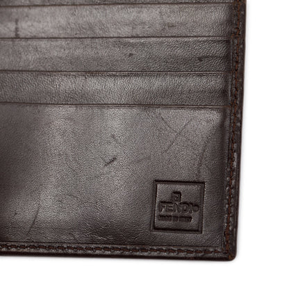 Fendi Brown Vintage Zucca Canvas FF Bifold Wallet
