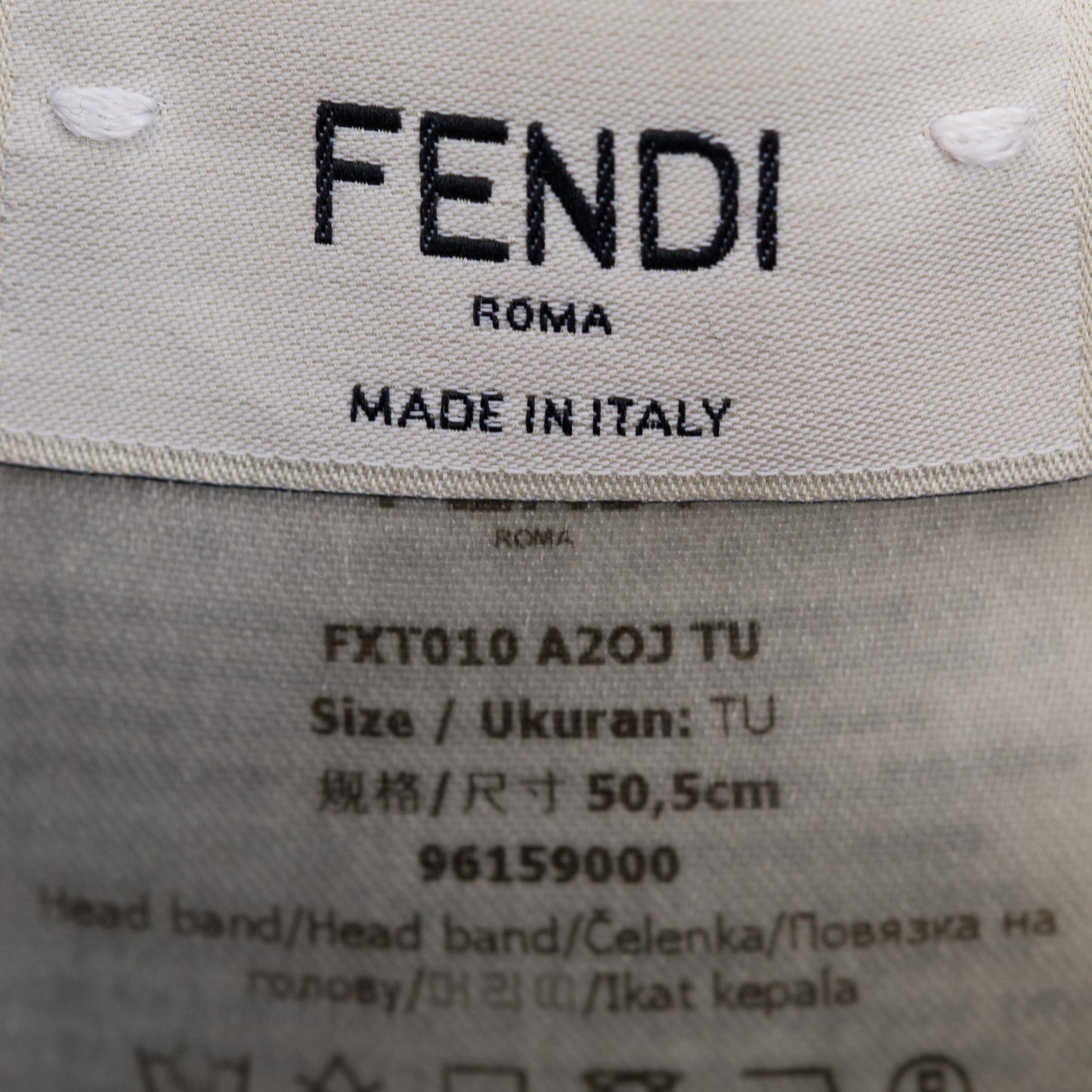 Fendi Brown Wool Zucca FF Logo Headband