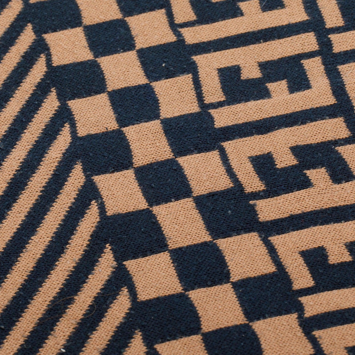 Fendi Brown Wool Zucca FF Logo Scarf