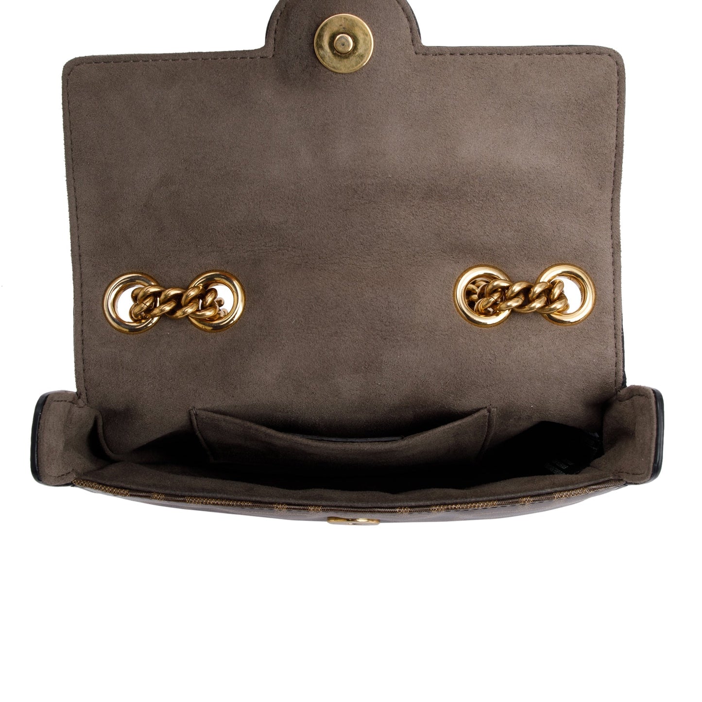 Fendi Brown Zucca Canvas Mini FF 1974 Logo Stamp Flap Shoulder Bag