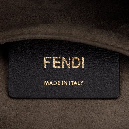 Fendi Brown Zucca Canvas Mini FF 1974 Logo Stamp Flap Shoulder Bag