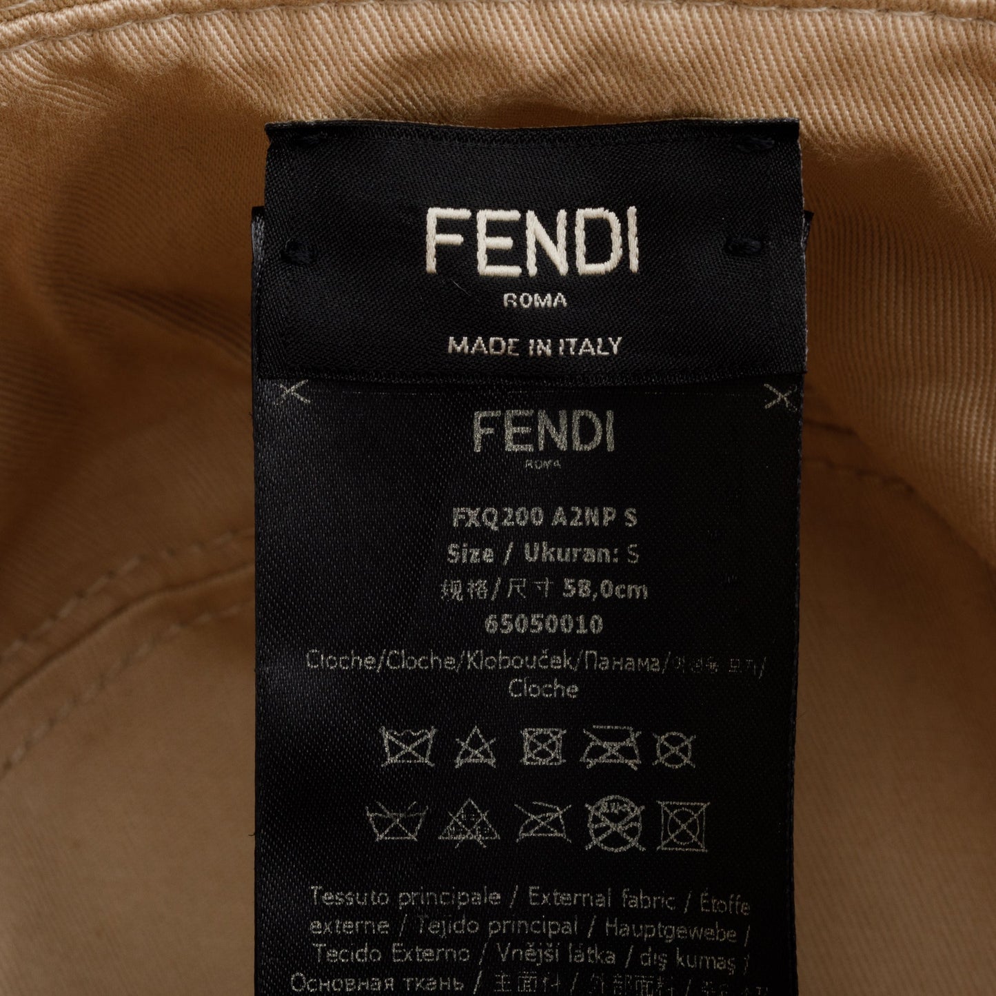 Fendi Brown Zucca FF Canvas Bucket Hat, Size S 58
