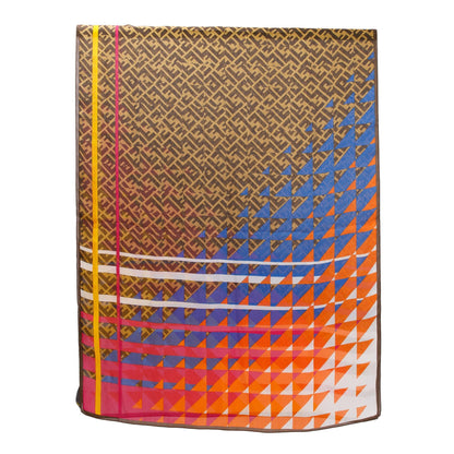 Fendi Brown Zucca FF Logo Silk Foulard