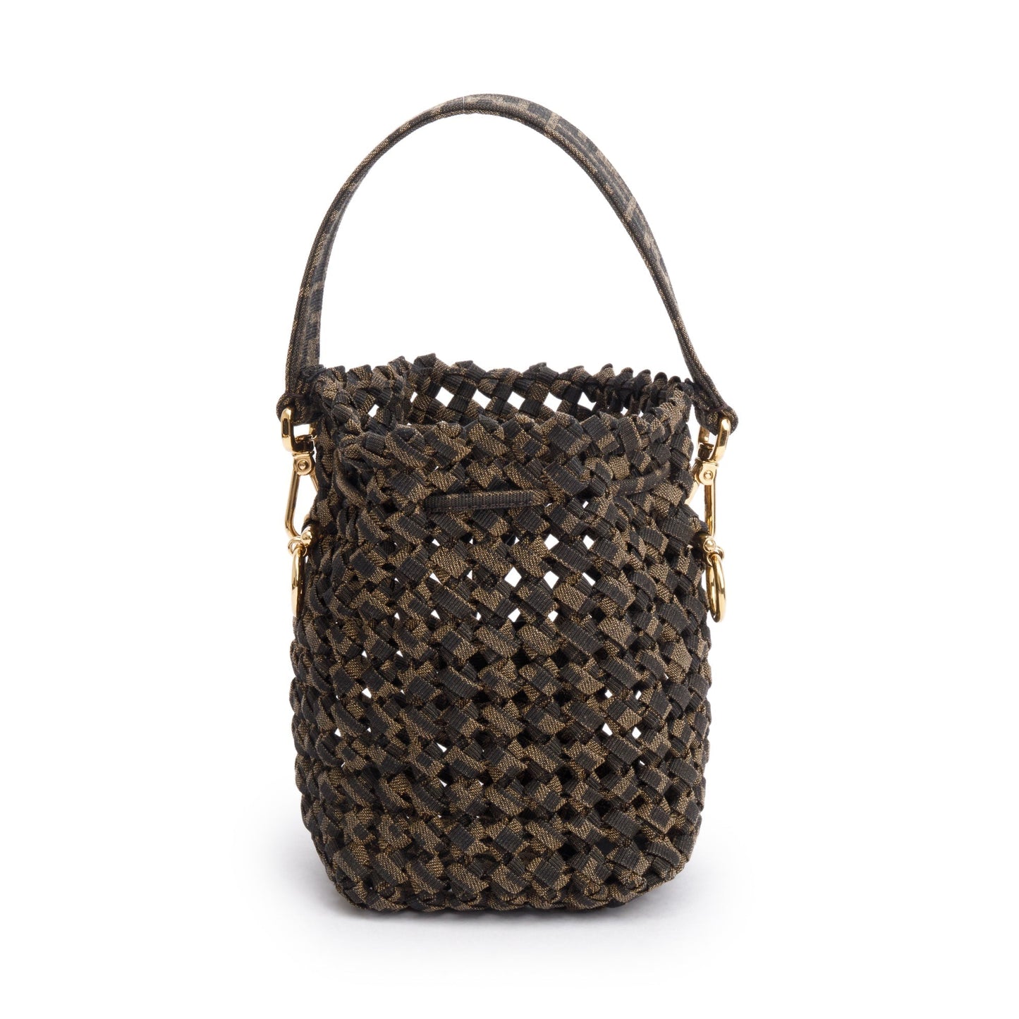 Fendi Brown Zucca Interlace Canvas Mini Mon Tresor Bucket Bag