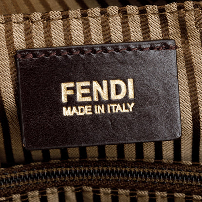 Fendi Brown/Black Calfskin Leather Mediu Chameleon Tote