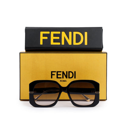 Fendi FE400651 Black Acetate Fendigraphy Logo Sunglasses