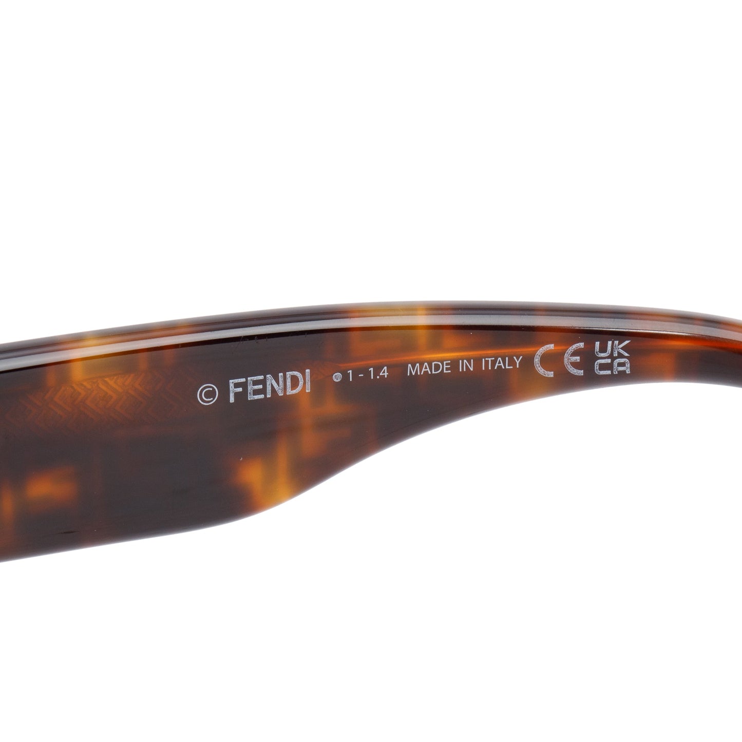 Fendi FE40101 Havana Acetate Square Sunglasses