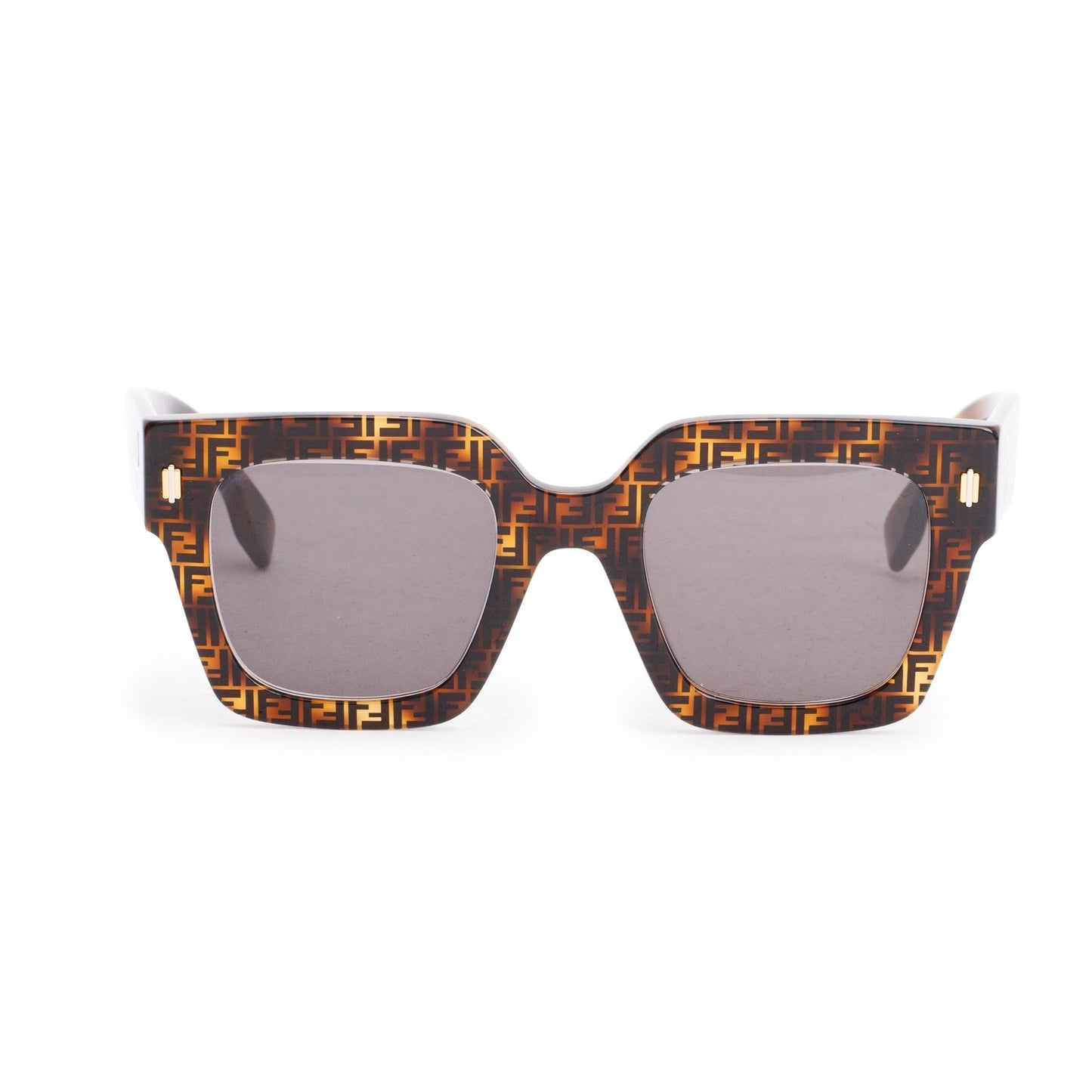 Fendi FE40101 Havana Acetate Square Sunglasses