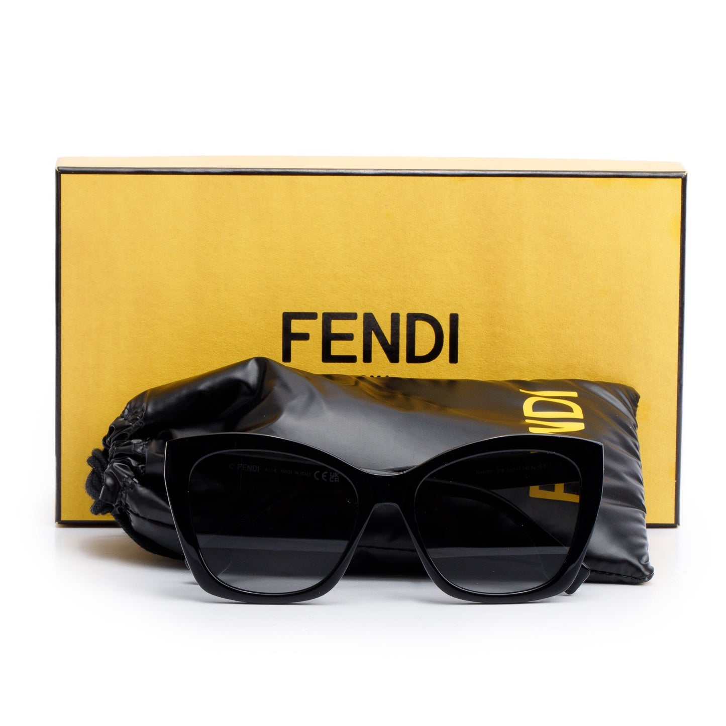 Fendi FE40151I Black Acetate Square Sunglasses
