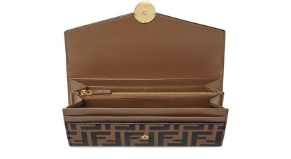FENDI FF Logo Continental Bifold Wallet Purse