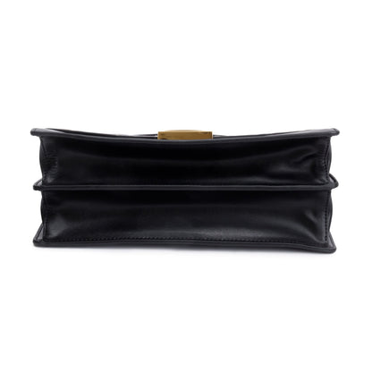 Fendi FF Embossed & Black Calfskin Leather Kan I Shoulder Bag