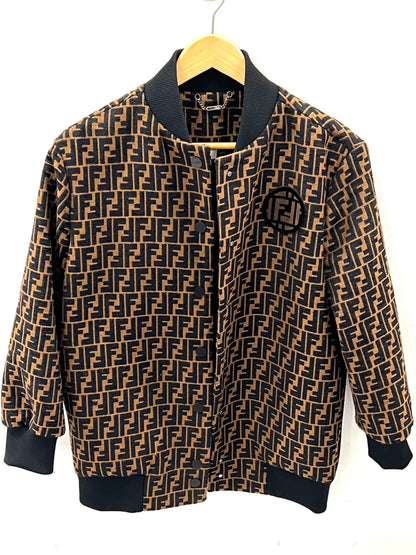FENDI FF LOGO VELVET JACKET