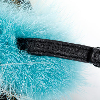 Fendi FF Zucca Canvas Mink Fox Fur Space Monkey Bag Charm