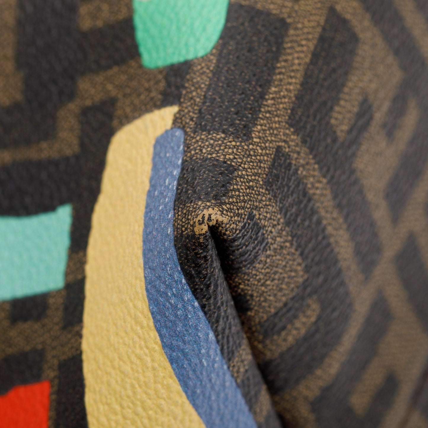 Fendi FF Zucca Spalmati Chalks Roll Tote
