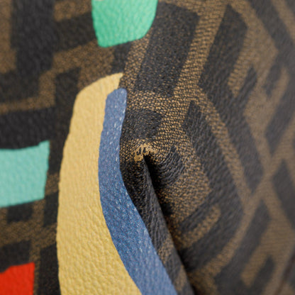 Fendi FF Zucca Spalmati Chalks Roll Tote