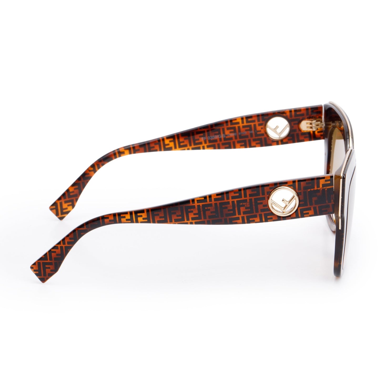Fendi FF0359/G/S FF Zucca Havana Acetate Fendi First Square Sunglasses
