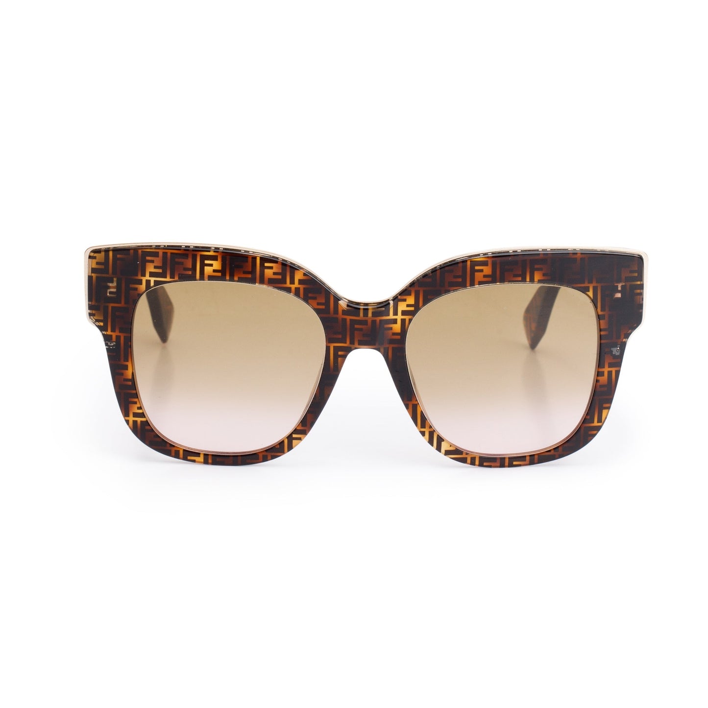 Fendi FF0359/G/S FF Zucca Havana Acetate Fendi First Square Sunglasses