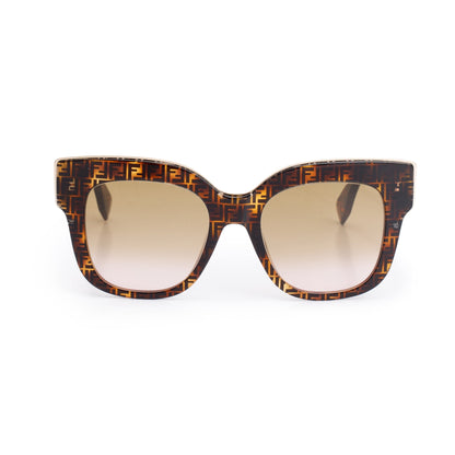 Fendi FF0359/G/S FF Zucca Havana Acetate Fendi First Square Sunglasses