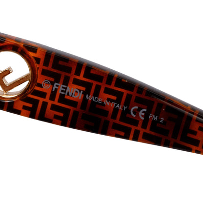 Fendi FF0359/G/S Havana Acetate Zucca FF Logo Oversize Sunglasses