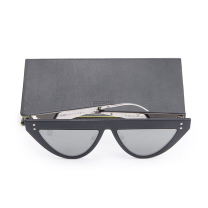 Fendi FF0371/S Black Acetate DeFender Cat-Eye Sunglasses