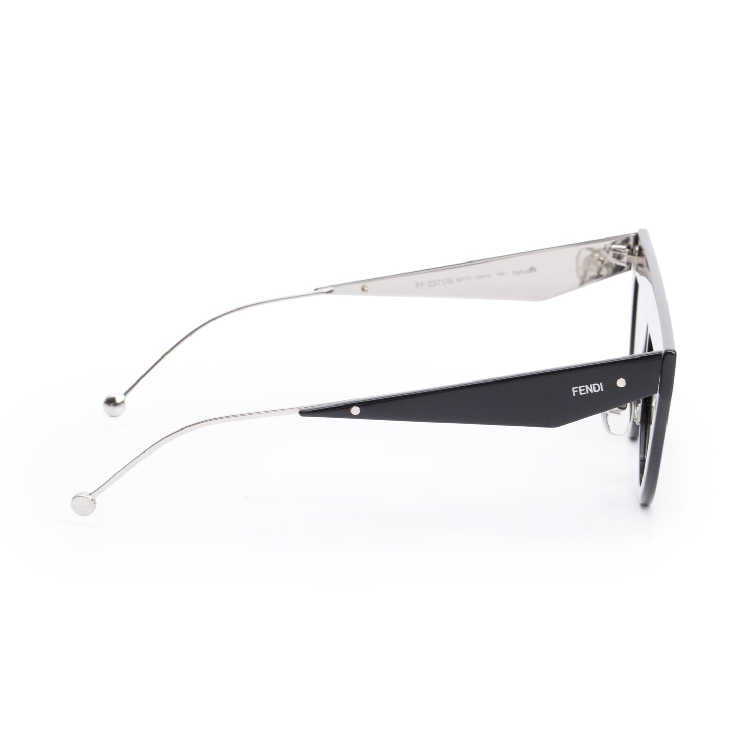 Fendi FF0371/S Black Acetate DeFender Cat-Eye Sunglasses