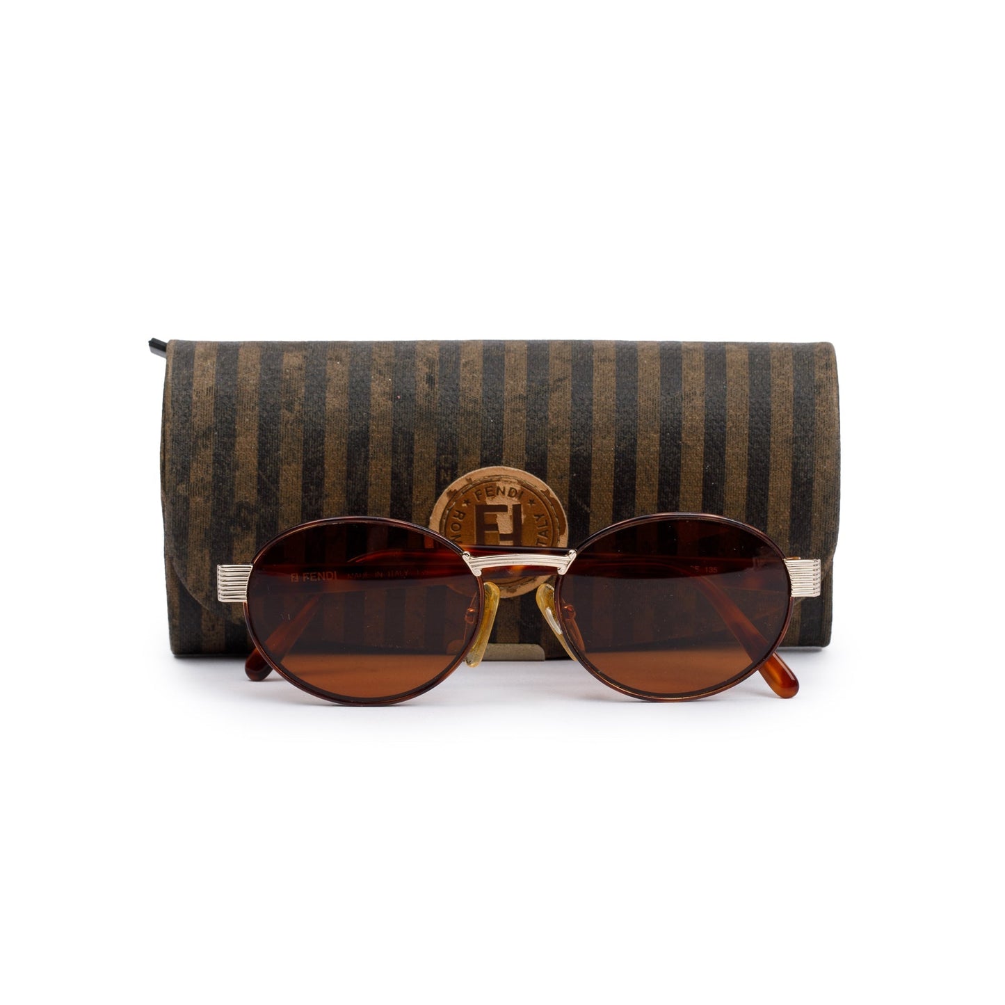 Fendi FS 137 Tortoise Acetate Round Sunglasses