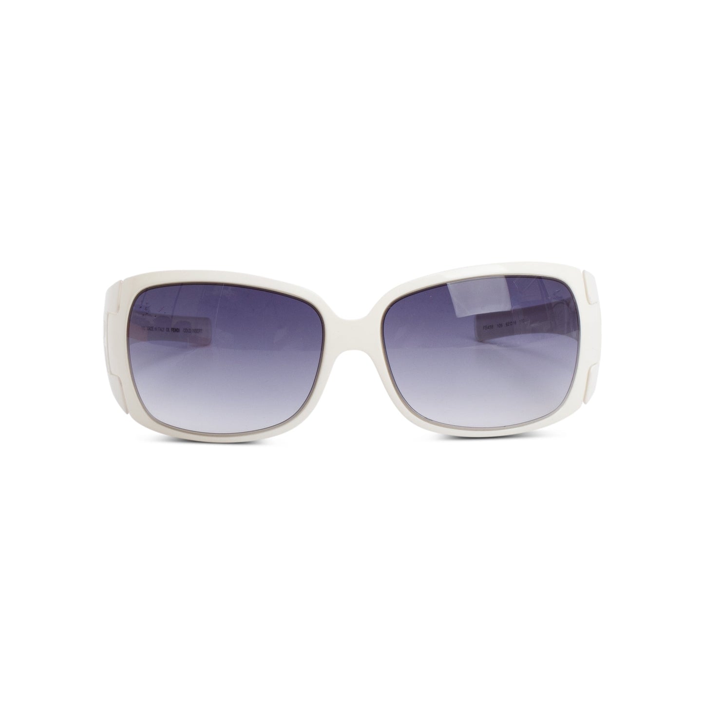 Fendi FS438 White Acetate Fendi Logo Shield Sunglasses