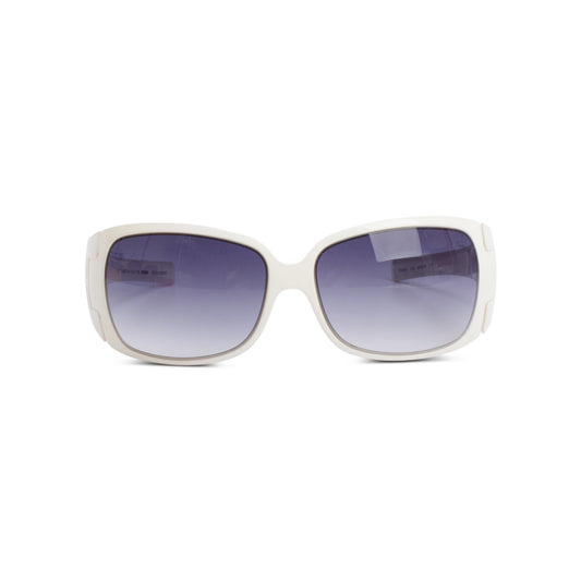 Fendi FS438 White Acetate Fendi Logo Shield Sunglasses