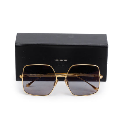 Fendi Gold-Tone Metal F is Fendi FF 0439/S Square Sunglasses