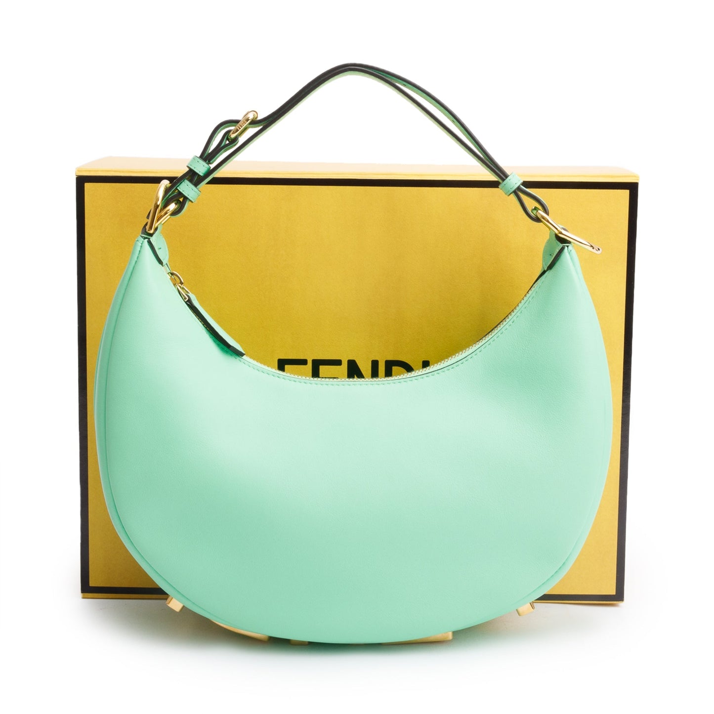 Fendi Green Calf Leather Small Fendigraphy Bag