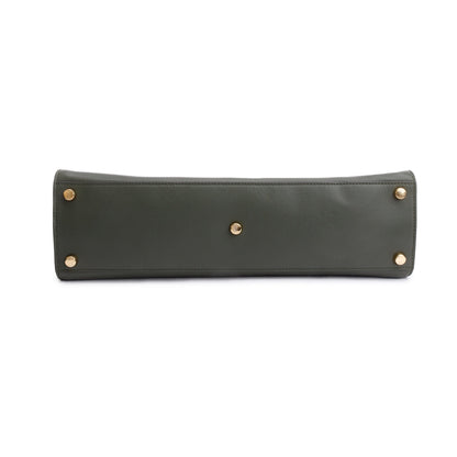 Fendi Green Calfskin Leather Large Peekaboo Bag