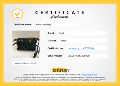 Fendi Green FF Motif Tapestry Fabric By the Way Mini Boston Bag