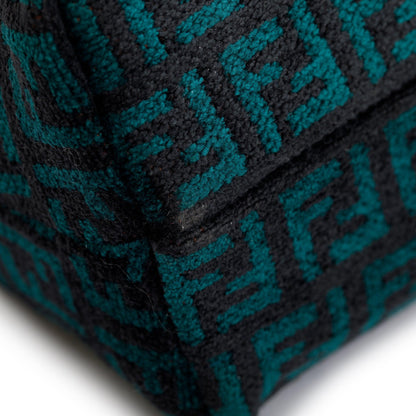 Fendi Green FF Motif Tapestry Fabric By the Way Mini Boston Bag