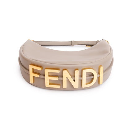 Fendi Grey Calf Leather Small Fendigraphy Bag