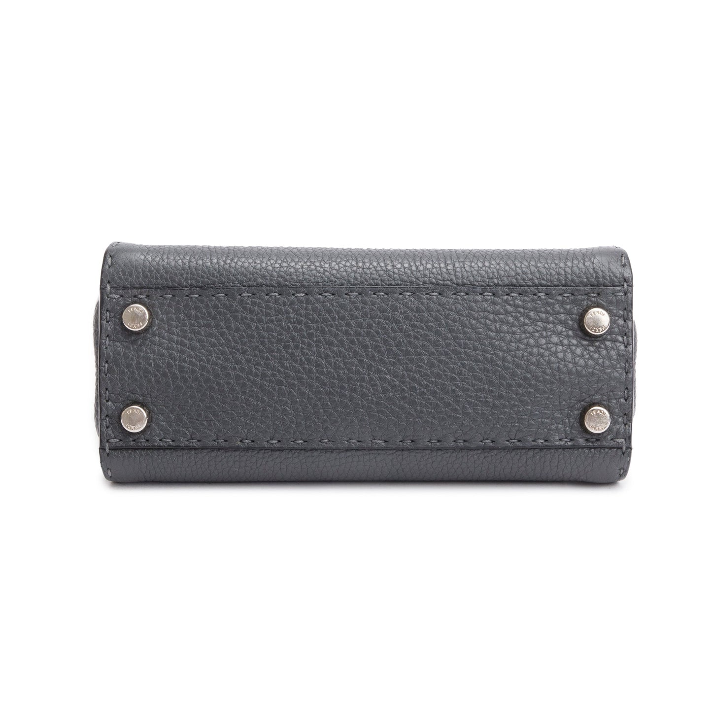 Fendi Grey Calfskin Leather Mini Selleria Peekaboo Bag