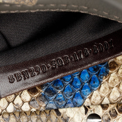 Fendi Grey Calfskin Leather Python Trim Medium Peekaboo Bag