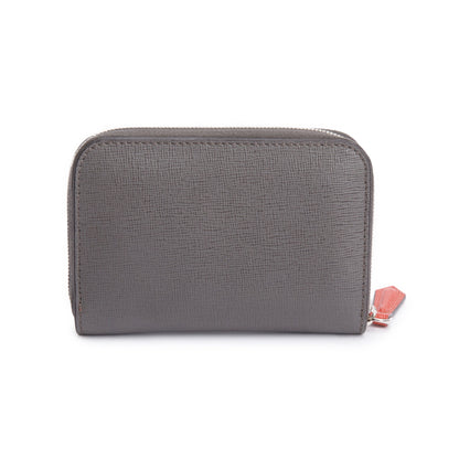 Fendi Grey & Multicolor Vitello Elite Leather Monster Eye Compact  Zipped Wallet