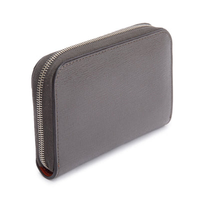 Fendi Grey & Multicolor Vitello Elite Leather Monster Eye Compact  Zipped Wallet