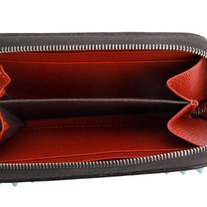 Fendi Grey & Multicolor Vitello Elite Leather Monster Eye Compact  Zipped Wallet