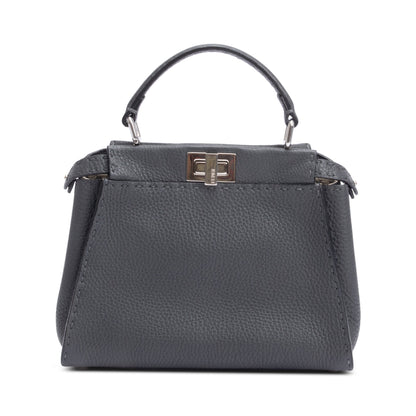 Fendi Grey Romano Selleria Mini Peekaboo Bag