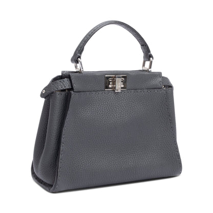 Fendi Grey Romano Selleria Mini Peekaboo Bag