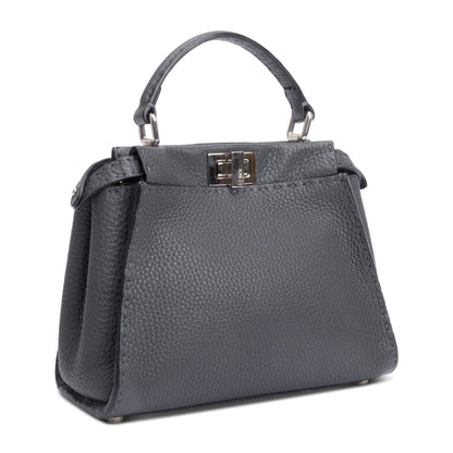 Fendi Grey Romano Selleria Mini Peekaboo Bag