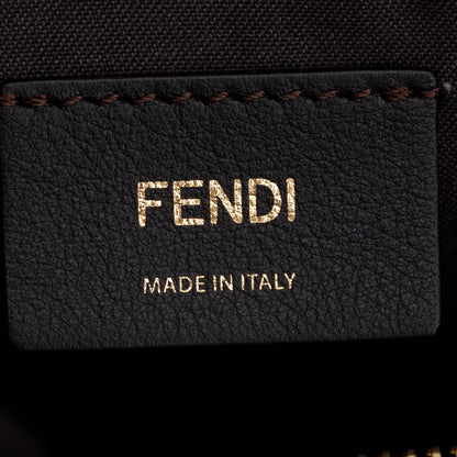 Fendi Grigio Multicolor Ebano Vitello Seta Suede Goatskin Small Rainbow Fendigraphy Bag