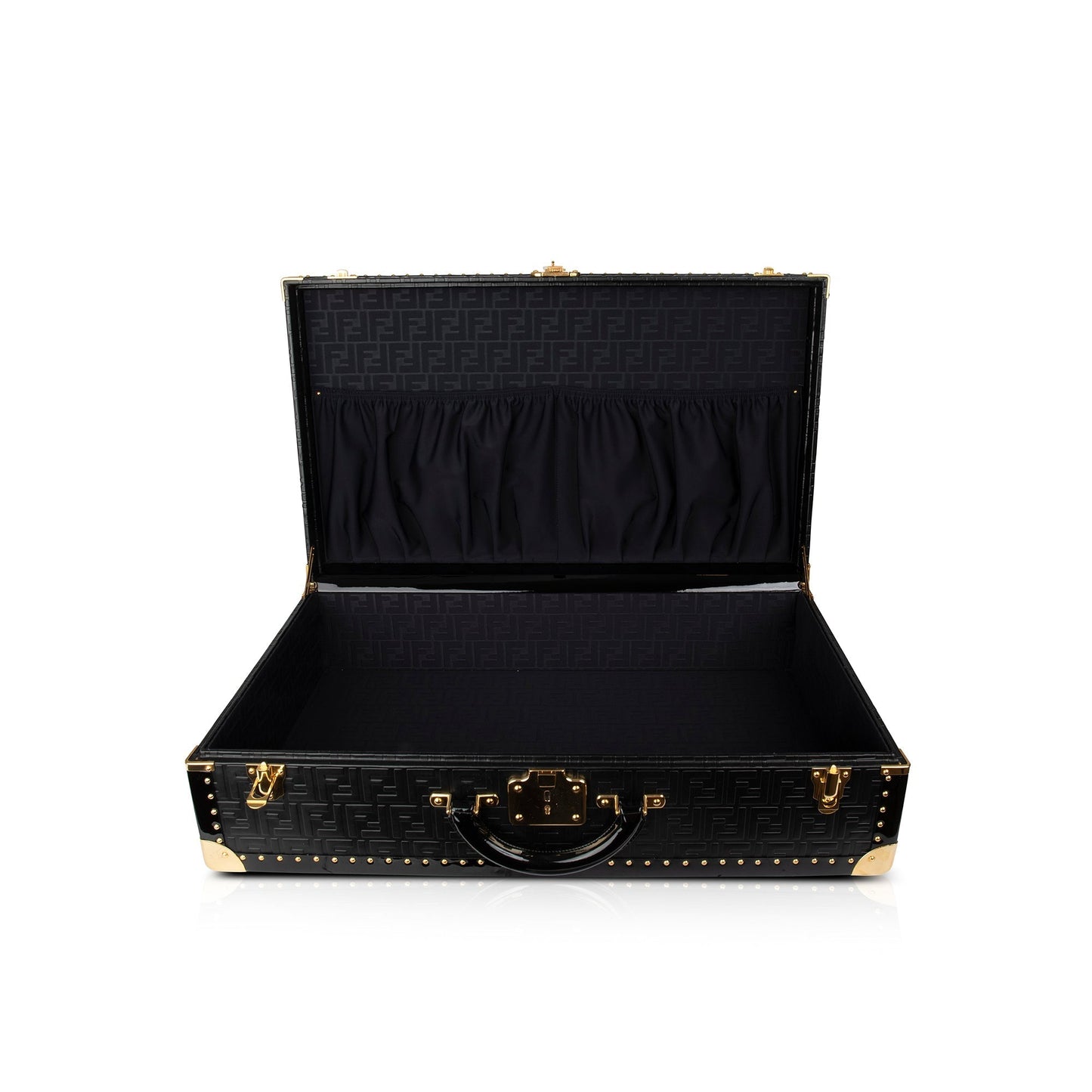 Fendi Large FF Embossed Leather Rigid Suitcase