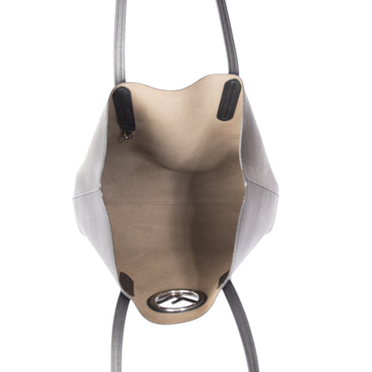 Fendi Leather Logo Shopping Tote