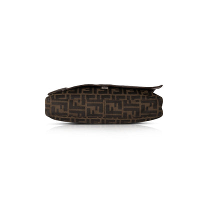 Fendi Leather-Trimmed Zucca Shoulder Bag