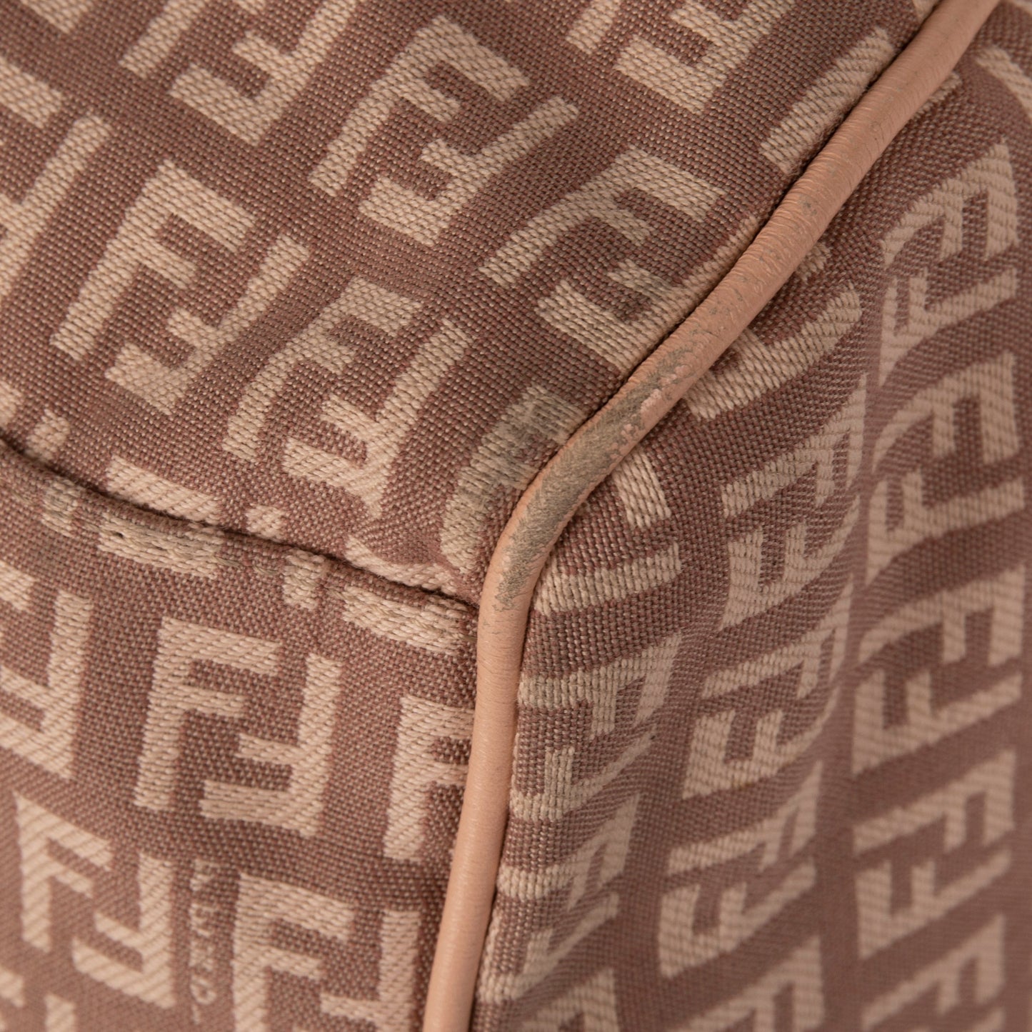 Fendi Leather-Trimmed Zucchino Shoulder Bag